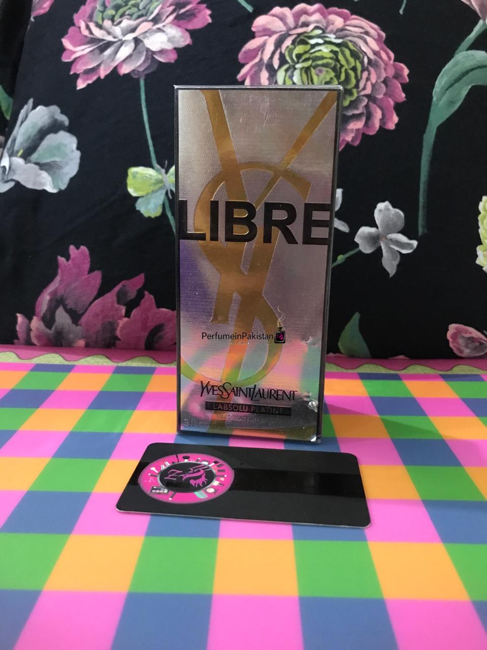 YSL Libre L’Absolu Platine 90ml perfume bottle and packaging.