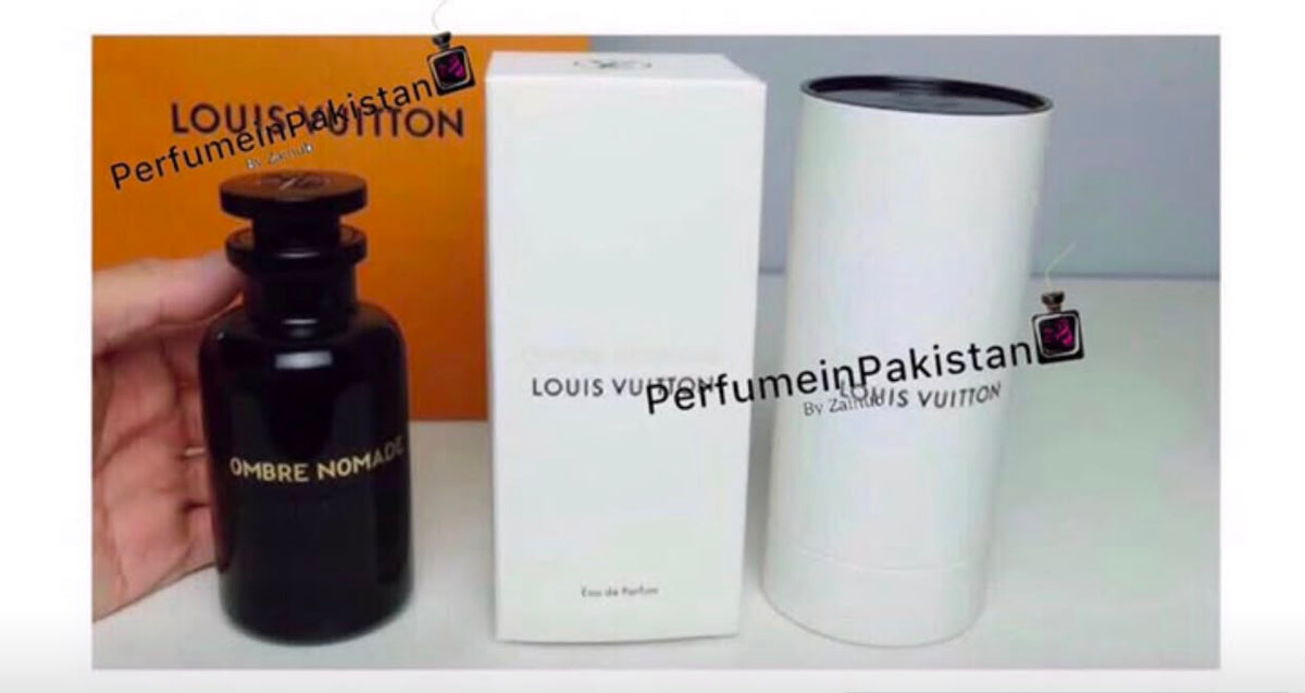 Louis Vuitton Ombre Nomade Eau de Parfum 100ml perfume bottle and packaging.